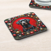 Dessous-de-verre Joli chien de Noël (Côté gauche)