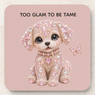 Dessous-de-verre Joli Chien en Cristal Rose