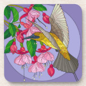 Dessous-de-verre Joli colibri à fleurs (Devant)