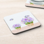 Dessous-de-verre Joli floral rustique et papillons (Côté gauche)