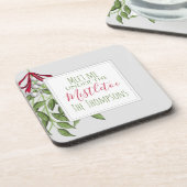 Dessous-de-verre Joli hiver Botanique de Noël Vert (Côté gauche)