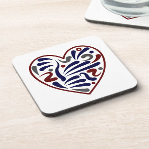 Dessous-de-verre Joli motif cardiaque abstrait
