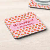 Dessous-de-verre Joli Motif de crème de fraise Personnalisé (Côté gauche)