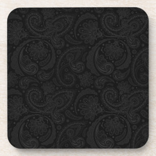 Dessous-de-verre Joli motif paisley noir