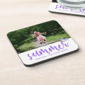 Dessous-de-verre Joli papillon d'été avec ajouter photo et nom (Côté gauche)