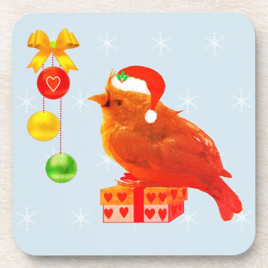 Dessous-de-verre Joli petit oiseau de Noël (Devant)