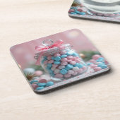 Dessous-de-verre joli pot de bonbons sucrés (Côté gauche)