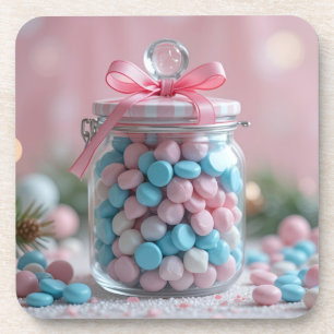 Dessous-de-verre joli pot de bonbons sucrés