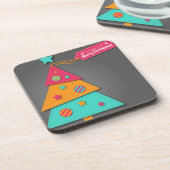 Dessous-de-verre Joli sapin de Noël lumineux art moderne artisanat (Côté gauche)