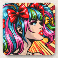 Jolie fille de bande dessinée pop art avec des rub