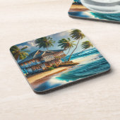 Dessous-de-verre Jolie maison de Cabine de plage (Côté gauche)