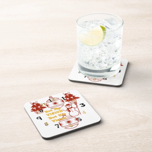 Dessous-de-verre Jolie maison rouge pour la vision de Noël (Côté Droit)