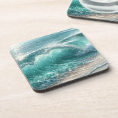 Dessous-de-verre Jolie vague bleue avec étincelles (Côté gauche)