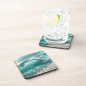 Dessous-de-verre Jolie vague bleue avec étincelles (Côté Droit)