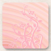 Dessous-de-verre Jolies spirales de pêche, vigne et fleurs (Devant)