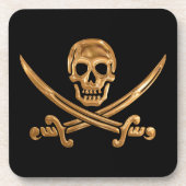 Dessous-de-verre Jolly roger d'or (Devant)