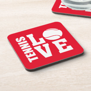 Dessous-de-verre Joueurs De Tennis, Rouge, Tennis, Amour