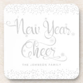 Dessous-de-verre Jour de l'année Jouer blanc Snowflakes Script Arge (Devant)