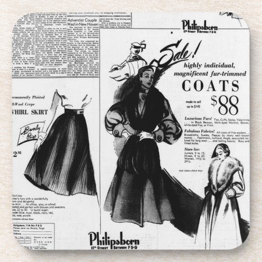 Dessous-de-verre Journal vintage 26 octobre 1951 (Devant)