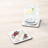 Dessous-de-verre Joy Love Peace Poinsettia Noël (Côté Droit)