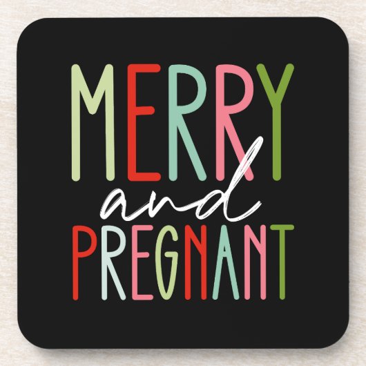 Dessous-de-verre Joyeuse et enceinte Noël Maman Grossesse (Devant)