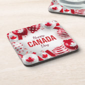 Dessous-de-verre Joyeuse fête du Canada. (Côté gauche)