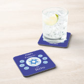 Dessous-de-verre Joyeuse PÂQUE Étoile bleue de David NOM (Côté Droit)