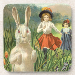 Dessous-de-verre Joyeuse Pâques Lapin de Pâques vintage et enfants