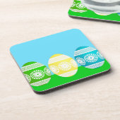 Dessous-de-verre Joyeuse poudreuse de Pâques bleu conception d'oeuf (Côté gauche)