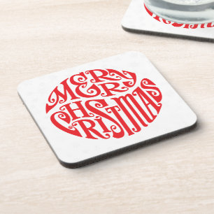 Dessous-de-verre Joyeuse typographie de Noël Joyeux voeux