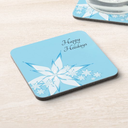 Dessous-de-verre Joyeuses fêtes avec l'art des flocs de neige (Côté gauche)