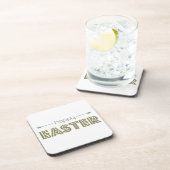 Dessous-de-verre joyeuses pâques printemps jaune mint vert simple (Côté Droit)