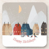 Dessous-de-verre Joyeuses vacances Pays Village Primitif Hiver (Devant)