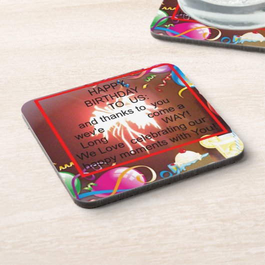 Dessous-de-verre Joyeux anniversaire à nous Art Imprimer (Côté gauche)