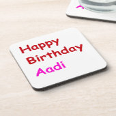 Dessous-de-verre Joyeux anniversaire Aadi (Côté gauche)
