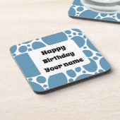 Dessous-de-verre Joyeux anniversaire, motif bleu (Côté gauche)