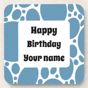 Dessous-de-verre Joyeux anniversaire, motif bleu