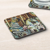Dessous-de-verre Joyeux Cheval et Zebra Vous émerveiller (Côté gauche)