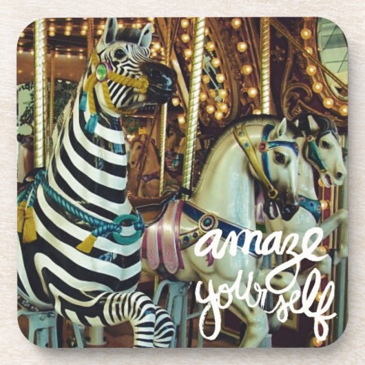 Dessous-de-verre Joyeux Cheval et Zebra Vous émerveiller (Devant)