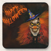 Dessous-de-verre Joyeux Clown effrayant d'Halloween (Devant)