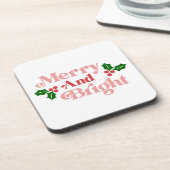 Dessous-de-verre Joyeux et lumineux - Typographie classique de vaca (Côté gauche)