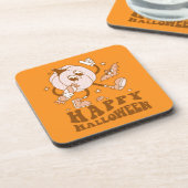 Dessous-de-verre Joyeux Halloween| Citrouille de points de Polka ré (Côté gauche)