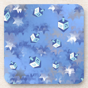 Dessous-de-verre Joyeux Hanukkah Étoile Filante et Dreidels