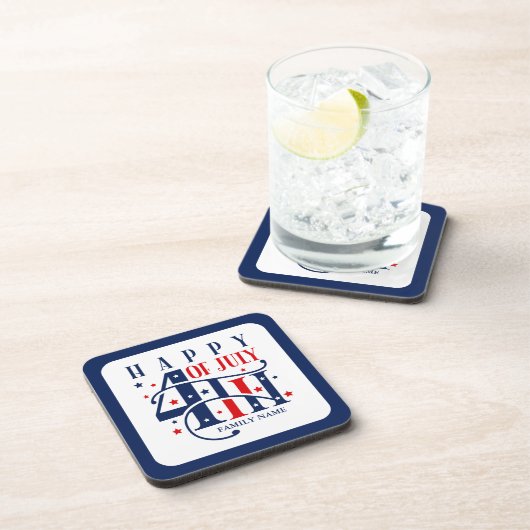 Dessous-de-verre Joyeux Jour de l'Indépendance 4 juillet (Côté Droit)