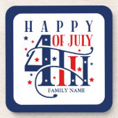 Dessous-de-verre Joyeux Jour de l'Indépendance 4 juillet (Devant)
