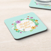 Dessous-de-verre Joyeux Joyeux Fête des Mères Fleur Wreath | DESSOU (Côté gauche)