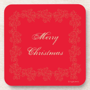 Dessous-de-verre Joyeux Joyeux Noël Rouge or