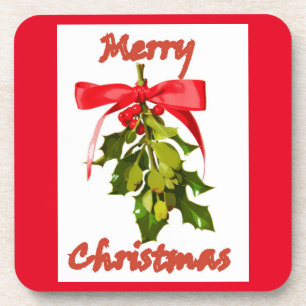 Dessous-de-verre joyeux mistletoe de noël