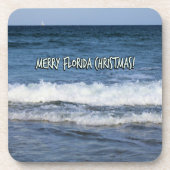 Dessous-de-verre Joyeux Noël Floride Crèmeuse Mousse Vagues (Devant)