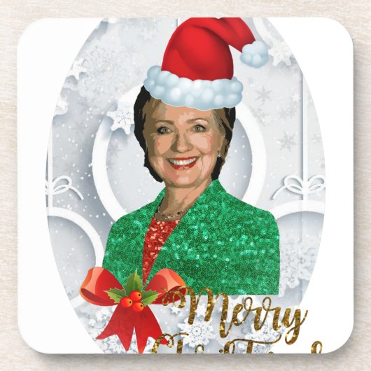 Dessous-de-verre joyeux Noël Hillary clinton (Devant)